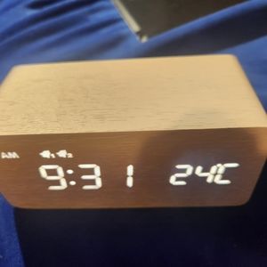 Wooden looking alarm clock